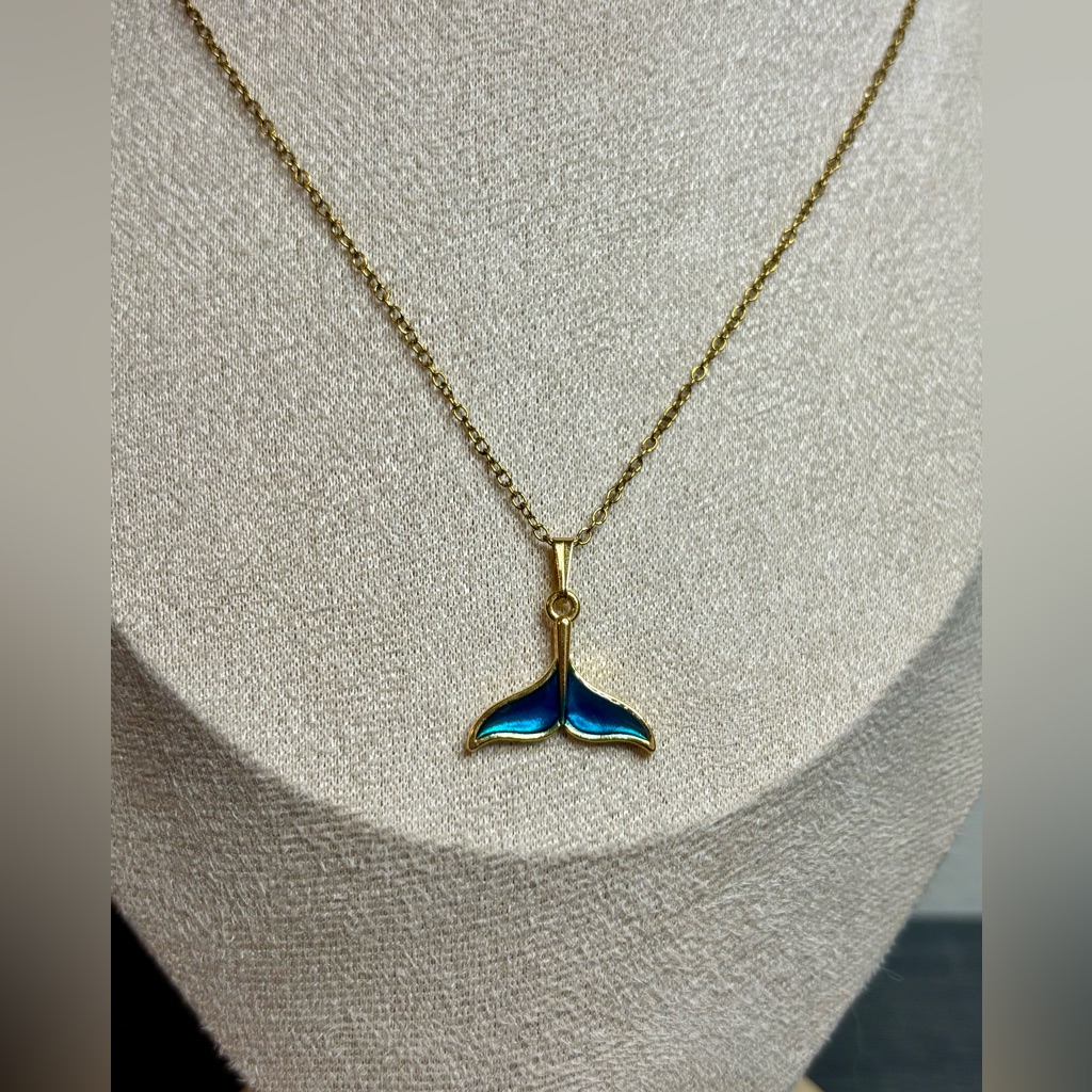 Handmade Gold Dolphin Tail Necklace